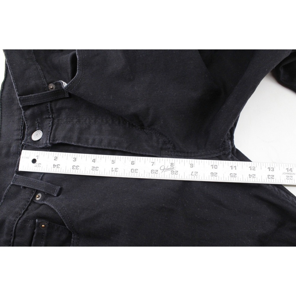 Levi's 502 Jeans 32x30 (Tag 32x32) Regular Taper Black Dark Wash - Picture 12 of 13